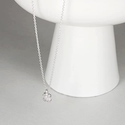Tewiky Pendant Necklace for Women 14k Gold Plated Chain Choker Necklaces | Dainty Necklaces,Aesthetic Simple Necklace,Jewelry Gifts for Women - color: cz pendant silver