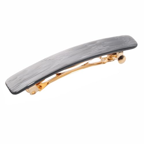 French Amie Bar Metallic Grey Small 2 1/4 Inch Hair Clip Barrette | Handmade Cellulose Acetate Durable Grip For Women Girls Teens Everyday Style - color: Metallic Grey
