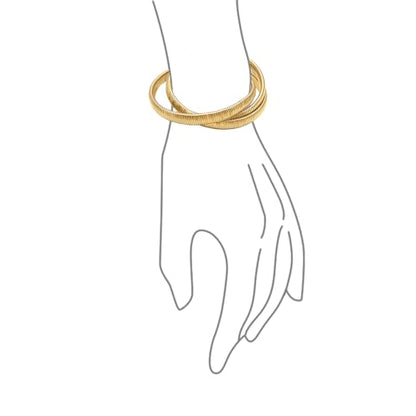 Bling Jewelry Omega Cobra Bangle Stretch Bracelet Rose Gold Silver Tone Stainless Steel - color: Yellow Gold