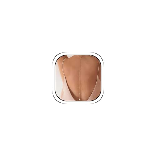 Back Necklace with Rhinestone Pearl Pendant Back Body Chain for Backless Dress Bridal Wedding Backdrop Necklace Crystal Simple Waist Body Jewelry for Women - color: A5:Pearl back necklace