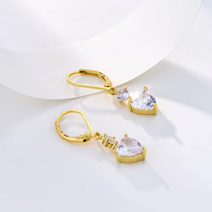 Silver Dangle Double Hoop Earrings For Women Paperclip Link Earring | Drop Small Silver Earrings Square Huggie Paperclip Dangly Hoop Silver Hoops Earrings Jewelry - color: Gold