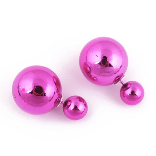 Double Sides Big Imitation Pearl Stud Earrings 11 Candy Colors Big Ball Earrings Women Party Ear Stud Jewelry