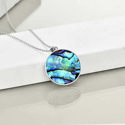 925 Sterling Silver Moon Black Cat Necklace for Women Cat Jewelry - style: D-2 Cat Tree of Life Abalone Necklace