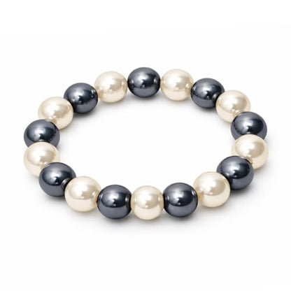 38 Magnetic Therapy Hematite beaded Bracelet For Women And Men Power Gemstone Crystal Unisex Macrame - color: Faux Pearl Hematite