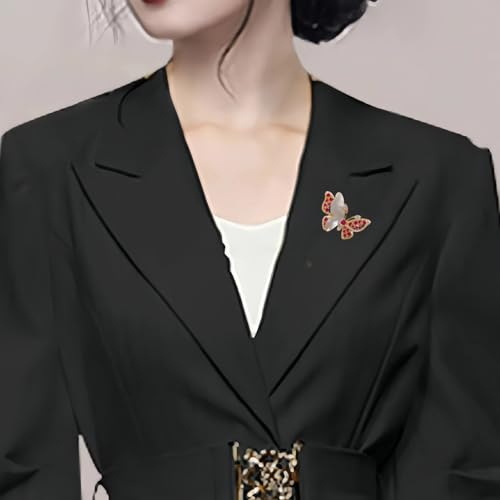 SYWDUDUCLT Fashion Elegant Brooches for Women Brooch, Suitable For Party And Daily Wear On Many Occasions - style: RedButterfly