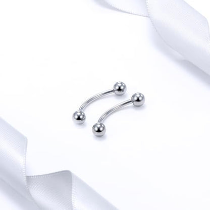 20G 18G 16G 14G 12G 8G 6G 4G 2G Astm F136 Titanium Internal Thread Eyebrow Piercing Jewelry Curved Barbell Vertical Labret Lip Daith Rook Earrings Navel Belly Button Ring Piercing Jewelry - style: 18G, 10MM Length, Ball