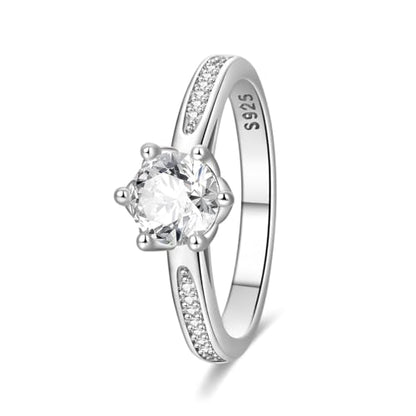 KUNSIR 925 Sterling Silver Rings Classic Cubic Zirconia Eternity Promise Statement Anniversary Wedding Bands Engagement Rings for Women Infinity Forever Love Ring Size 7-9 - style: Lotus Guardian Ring