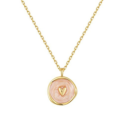 S.Leaf 18K Gold Plated Cubic Zirconia Choker Necklace for Women 925 Sterling Silver Layered Coin Moon Star Heart Circle Crystal Lariat Pendant Necklaces Gifts for Women Trendy - color: Coin_Star