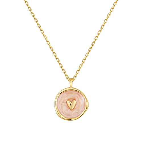 S.Leaf 18K Gold Plated Cubic Zirconia Choker Necklace for Women 925 Sterling Silver Layered Coin Moon Star Heart Circle Crystal Lariat Pendant Necklaces Gifts for Women Trendy - color: Coin_Star