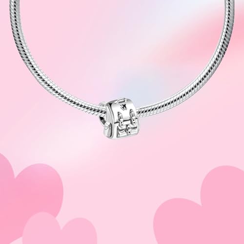 Bible Family Mom Wife Love Heart Dangle Charm 925 Sterling Silver Charms fits Bracelets and Necklace Pendant Bead Charms Jewelry Present for Women Family Friends - style: Backpack Charm