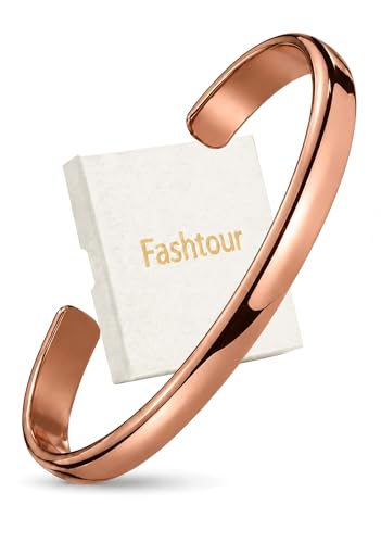 Pure Copper Bracelet – Copper Bracelet for Men & Women – 100% Solid, Raw & Uncoated Handmade Hammered Tibetan Cuff Bangle - color: Mirror Finish