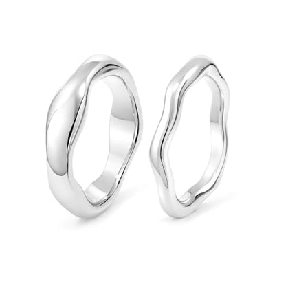 Gold Rings for Women Men Non Tarnish, Waterproof Chunky 14K Gold Plated Dainty Stackable Rings Trendy Statement Pinky Thumb Rings Engagement Eternity Wedding Band Ring Stacking Gold Jewelry Size 3 4 5 6 7 8 9 10 11 - color: Silver, size: 5.5