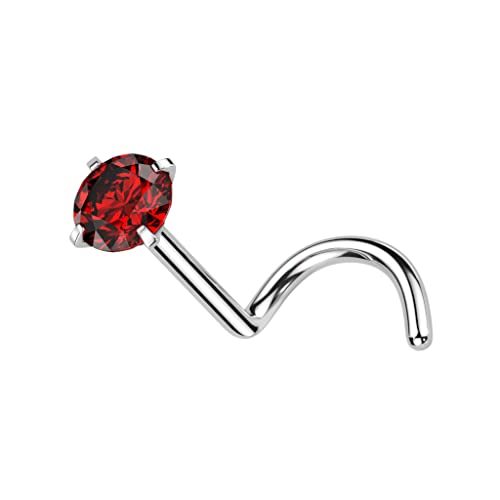 Satix 4-11PCS 18G 20G Implant Grade Titanium Nose Screw Rings Prong Settings 2mm CZ Nose Screw Studs Ring Nostril Piercing Jewelry For Women - style: 20 Gauge - 8PCS