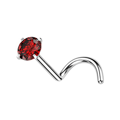 Satix 4-11PCS 18G 20G Implant Grade Titanium Nose Screw Rings Prong Settings 2mm CZ Nose Screw Studs Ring Nostril Piercing Jewelry For Women - style: 20 Gauge - 8PCS