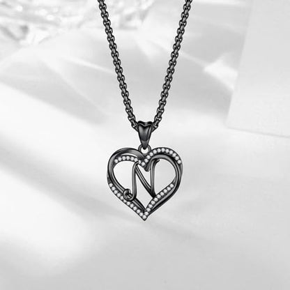 INFUSEU Unique Initial Necklaces for Women Girls Small Heart Letter Jewelry, Meaningful Personalized Gifts - style: N