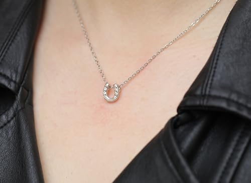 Silver Necklaces for Women Teens, Best Friend Necklace Sister Daughter Gift | Horseshoe Butterfly Swan Wave Evil Eye Necklace Graduation Chritmas Birthday Gifts for Women, Stainless Steel - style: Horseshoe