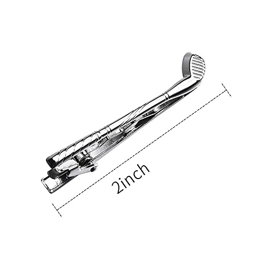HAWSON 2 inch Tie Clip for Men-Novelty Sport Necktie Bar Clip,Tie Pin,Special Interesting Gift for Men - style: Golf Clubs
