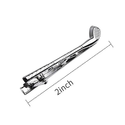 HAWSON 2 inch Tie Clip for Men-Novelty Sport Necktie Bar Clip,Tie Pin,Special Interesting Gift for Men - style: Golf Clubs