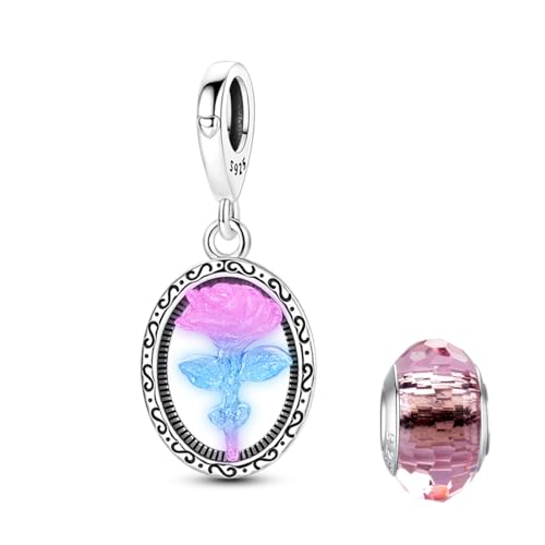 LNQOBU 925 Sterling Silver Charms Color-changing Chameleon Dangle Charm Beads Glow in the Dark Charme fits Pandora Bracelets and Necklace Jewelry Gift for Women - style: Glow in the dark 1730