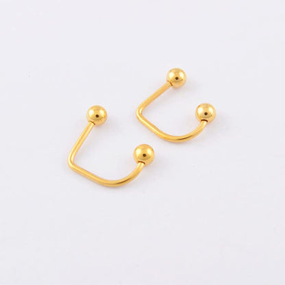 DATOA 16G Stainless Steel Lip Monroe Medusa Hoop Rings C-Shaped Piercing Ball Lippy Loop Labret Lip Rings Piercing Jewelry for Women Men - color: Silver&Gold