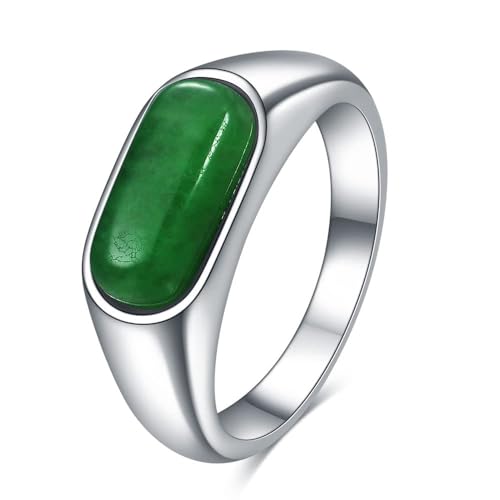 MYNENEY Signet Mens Pinky Rings Statement Wedding for Women - color: Green stone