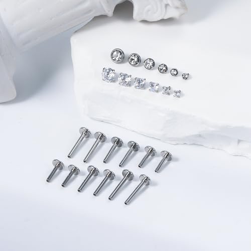 16G Lip Rings Stainless Steel Tragus Helix Conch Piercing Jewelry Snake Bite Piercing Monroe Lip Rings Labret Medusa Cartilage Lobe Earrings Piercing Jewelry CZ 2MM 2.5MM 3MM 3.5MM 4MM 4.5MM - color: 6MM 8MM 10MM Bar-Silver,2mm/2.5mm/3mm/3.5mm/4mm/4.5mm
