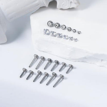 16G Lip Rings Stainless Steel Tragus Helix Conch Piercing Jewelry Snake Bite Piercing Monroe Lip Rings Labret Medusa Cartilage Lobe Earrings Piercing Jewelry CZ 2MM 2.5MM 3MM 3.5MM 4MM 4.5MM - color: 6MM 8MM 10MM Bar-Silver,2mm/2.5mm/3mm/3.5mm/4mm/4.5mm