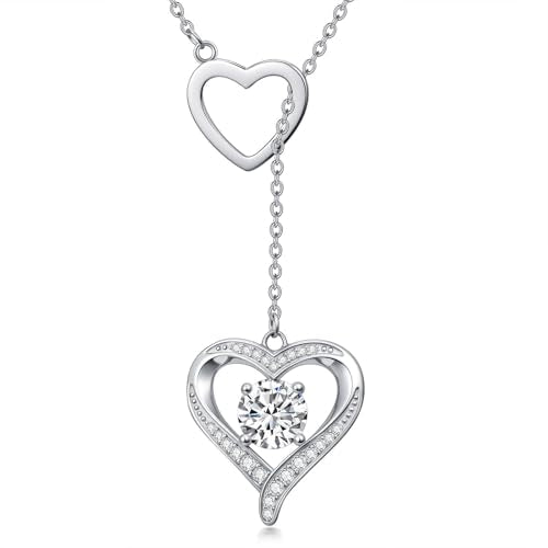 YYB Y Necklace Infinity/Heart/Cross/Faith Pendant Lariat Necklace for Women Drop Necklaces Christian Jewelry Birthday Anniversary Mothers Day Gifts for Mom Sister Girlfriend - color: Heart Necklace
