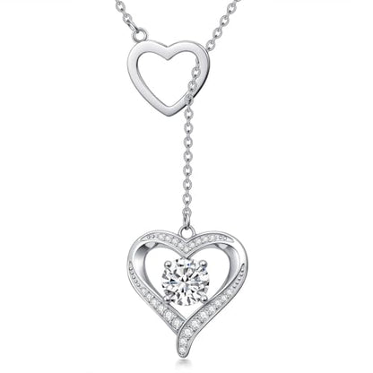 YYB Y Necklace Infinity/Heart/Cross/Faith Pendant Lariat Necklace for Women Drop Necklaces Christian Jewelry Birthday Anniversary Mothers Day Gifts for Mom Sister Girlfriend - color: Heart Necklace
