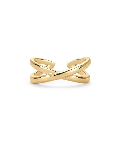 PAVOI 18K Gold Plated Toe Rings for Women | Trendy Criss-Cross and Classic Band Toe Ring - style: Criss Cross