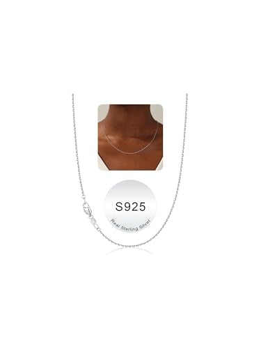 IEFWELL S925 Sterling Silver Chain Necklace for Women, 1.2 mm Cable Chain | Hypoallergenic Non-Tarnish Long Lasting Shiny Dainty Italian Quality