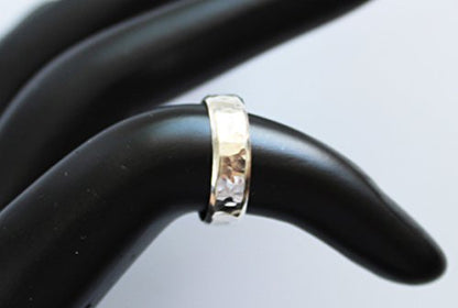 TOE RINGS & THINGS | 5mm Wide Hammered Toe Ring .925 Sterling Silver | Adjustable Size | Unisex Style for Men or Women