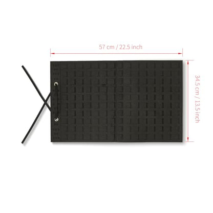 Black 22.5×13.5 inch Hanging Jewelry Organizer for Earrings and Necklaces, Wall Mounted Felt Storage Holder, PU Leather One-Sided Display Bag - size: 22.5×13.5 inch