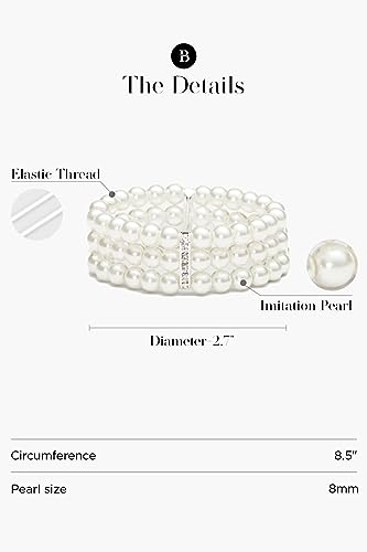 BABEYOND 1920s Flapper Imitation Pearl Bracelet Great Gatsby Pearl Bracelet Roaring 20s Accessories Jewelry Set - style: 3layer