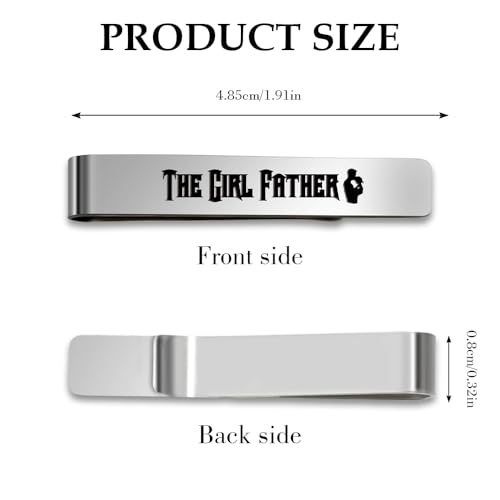 Girl Dad Gifts Girl Father New Dad Stainless Steel Tie Clip Pin Bar Birthday Gifts Christmas from Daughter Cool Stocking Stuffers Gift Valentines Day Fathers Day Gift Presents for Bonus Dads Stepdad