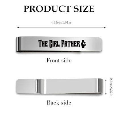 Girl Dad Gifts Girl Father New Dad Stainless Steel Tie Clip Pin Bar Birthday Gifts Christmas from Daughter Cool Stocking Stuffers Gift Valentines Day Fathers Day Gift Presents for Bonus Dads Stepdad