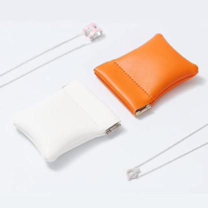 2 Pack PU Leather Slim Engagement Wedding Ring Pouch Leather Jewelry Pouch Christmas,Wedding Party Favor Gift Bag(Pearl White) | Durable stitching, multi-use for wedding rings, coins, earbuds & tiny trinkets, ideal travel pouch & wedding favors - color: P