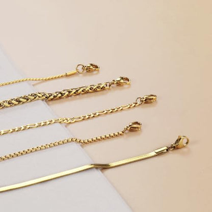 Gold Bracelets for Women Jewelry Sets for Women Trendy Thin Dainty Stackable Cuban Link Paperclip Chain Bracelet Pack Fashion Accessories Gifts for Womens