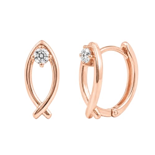 Gempires Huggie Hoop Earrings for Women | Cubic Zirconia Fashion Earrings Collection | Gold, Silver & Rose Gold Tone Styles | Lightweight Everyday Jewelry - color: CZ Fish Hoop