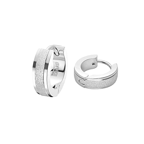 Small Huggie Hoop Earrings for Women - color: Brushed Silver