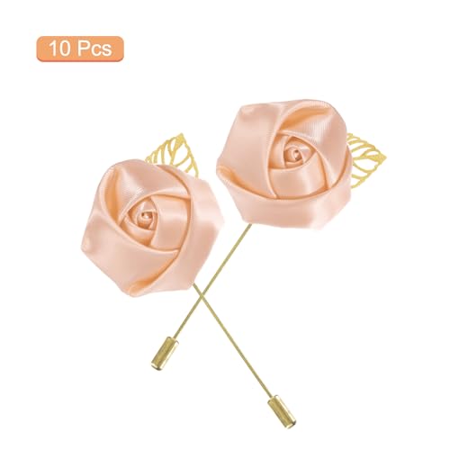 MECCANIXITY Groom Boutonnieres Rose Boutonnieres Pins for Wedding - color: Light Pink