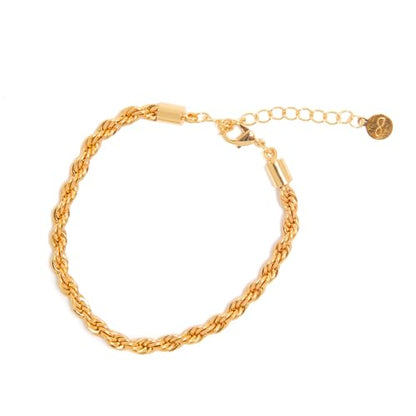 Timeless 18K Gold Vermeil Bracelet for Women, Hypoallergenic Nickel-Free Charm, Durable Everyday Jewelry Gift Tarnish-Resistant - style: Spencer Gold Braided Bracelet