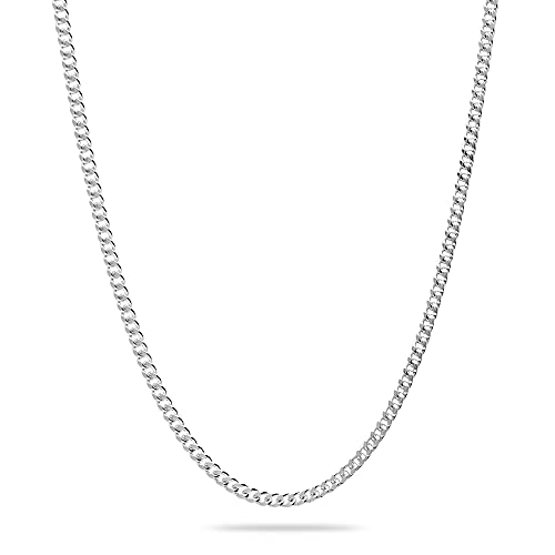 LeCalla 925 Sterling Silver Italian Jewelry Adjustable Chain Necklace, Sliding Bolo Chain Necklace for Women Slider Chain 14 to 24 Inch. - color: Curb Chain