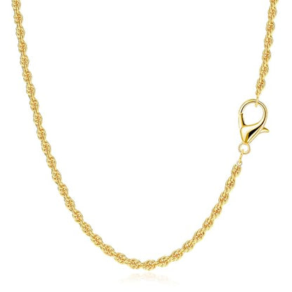 BAYLAY Gold Necklace for Women, Gold Chain for Women | 18K Gold Plated, Dainty Gold Necklace for Women, Necklace Chain, Gold Jewelry, Gifts, Size 16/18/20/22/24/26 Inch - size: 18, style: Double Buckle Chain