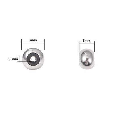 Stainless Steel Spacer Beads 7x5mm Rondelle Loose Charm Caps Beads for DIY Jewelry Making 100pcs with 1.5mm Hole - color: 7x5mm 1.5mm