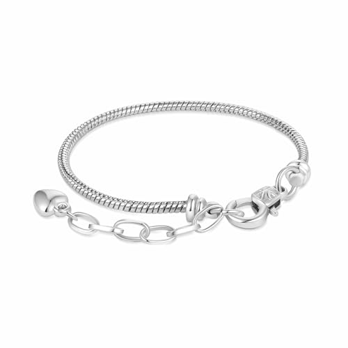 GNOCE Stainless Steel Snake Chain Charm Bracelet W/Safety Gift for Women - color: Adjustable