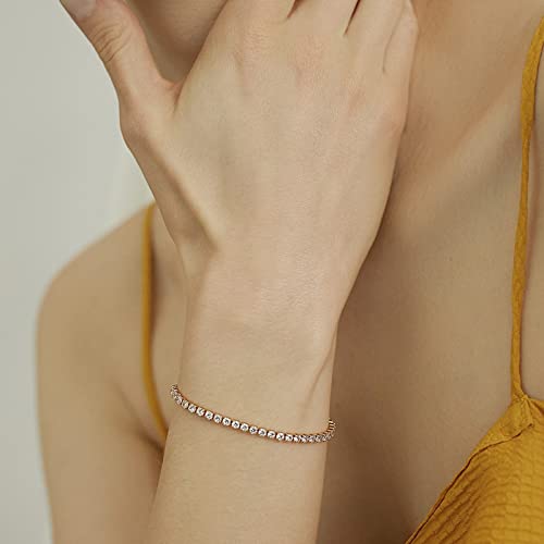 HAXIYA Tennis Necklace Bracelet for Women, Sterling Sliver Jewelry Set, Silver/Gold Chocker Necklace, Crystal Bracelet for Women, Wedding Jewelry for Bride, Sparkly Party Prom Hypoallergenic - color: Tassle Set of 3 - Gold