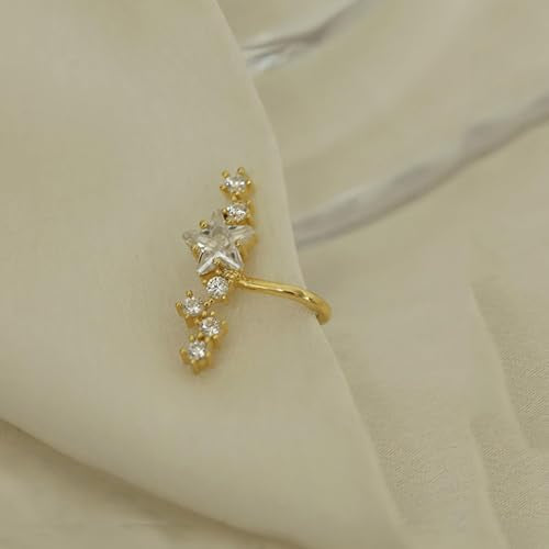 Ear Cuffs Non Piercing Ear Cuff for Women Clip on Huggie Hoop Earrings Gold Fake Earring Cuff with Chain Clips Minimalist Jewelry - color: B2:4pcs gold