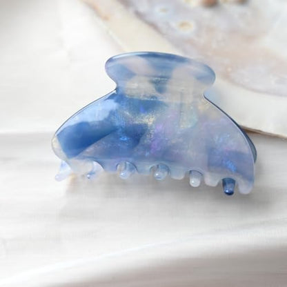 Handmade Celluloid Acetate French Design Barrettes Tortoise Shell Claws Hair Claw Luxury Fashion Accessories Hair Clip for Women (aespa blue) - color: aespa blue
