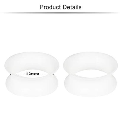 Cisyozi 10G-50mm Thin Silicone Gauges for Ear Flexible Double Flare Gauges Tunnels Expander Stretching Gauge Earlets Plugs Gauges Kit Earlets Retainer Same Sizes 3 Colors - style: 1/2Inch=12mm